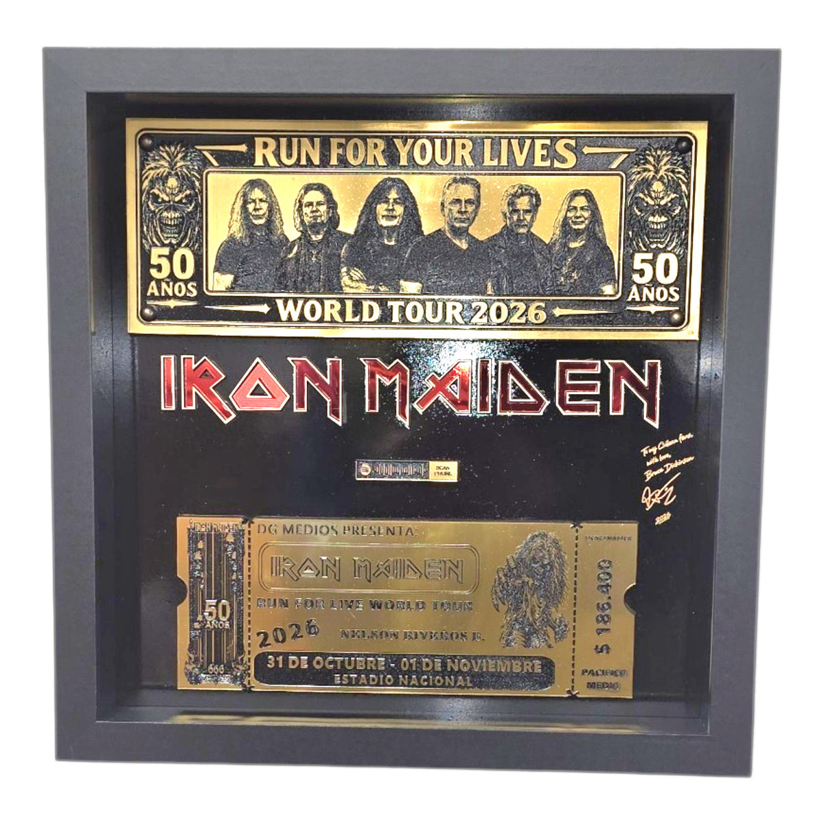 Cuadro Ticket Iron Maiden 30 x 30 cm