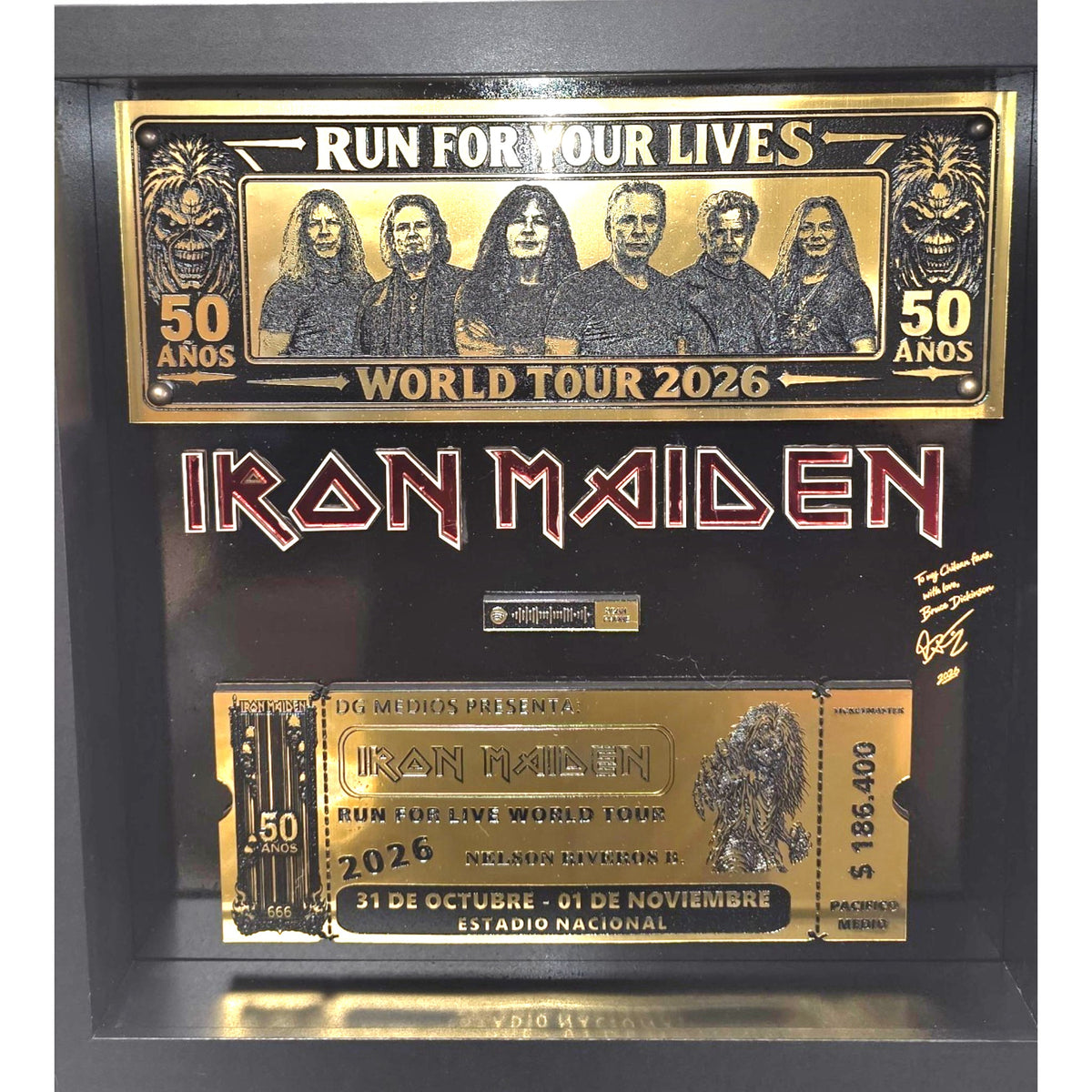Cuadro Ticket Iron Maiden 30 x 30 cm